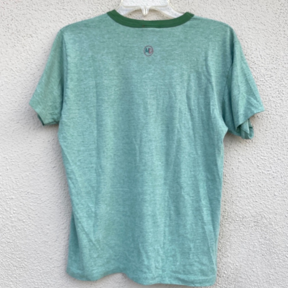 MOUNTAIN DEW print vintage tee shirt ringer green top Women’s graphic image M - Picture 6 of 6